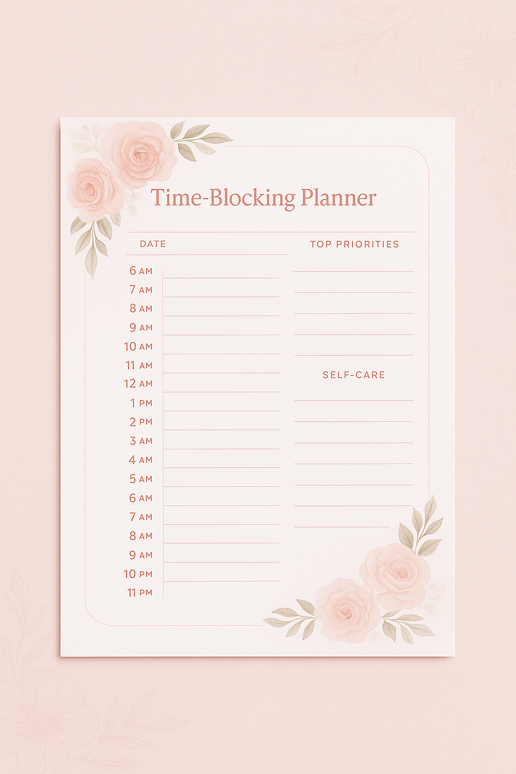 Time-Blocking Planner Preview