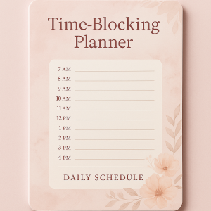 Time-Blocking Planner: A Calm, Feminine Schedule for Daily Balance